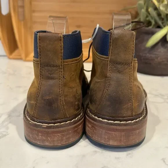 Cole Haan Colton Chukka Brown blue Leather Booties preppy  display picture 1